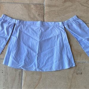 Off-Shoulder Light Blue Blouse
